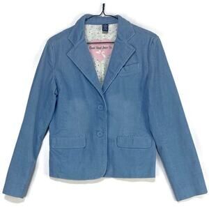 Duck Head Jeans Company Jacket Women's Medium Light Blue Corduroy Button Up